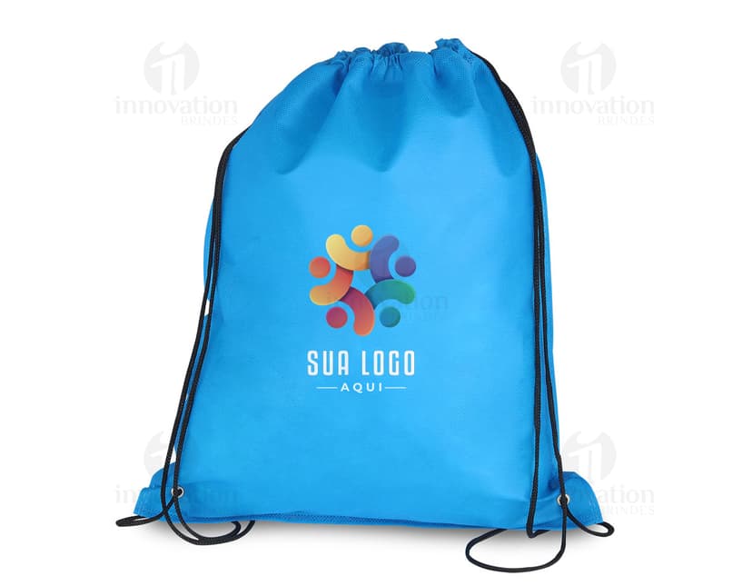 Bolsa TNT gramatura 80g em amarelo, vazio e com alça.