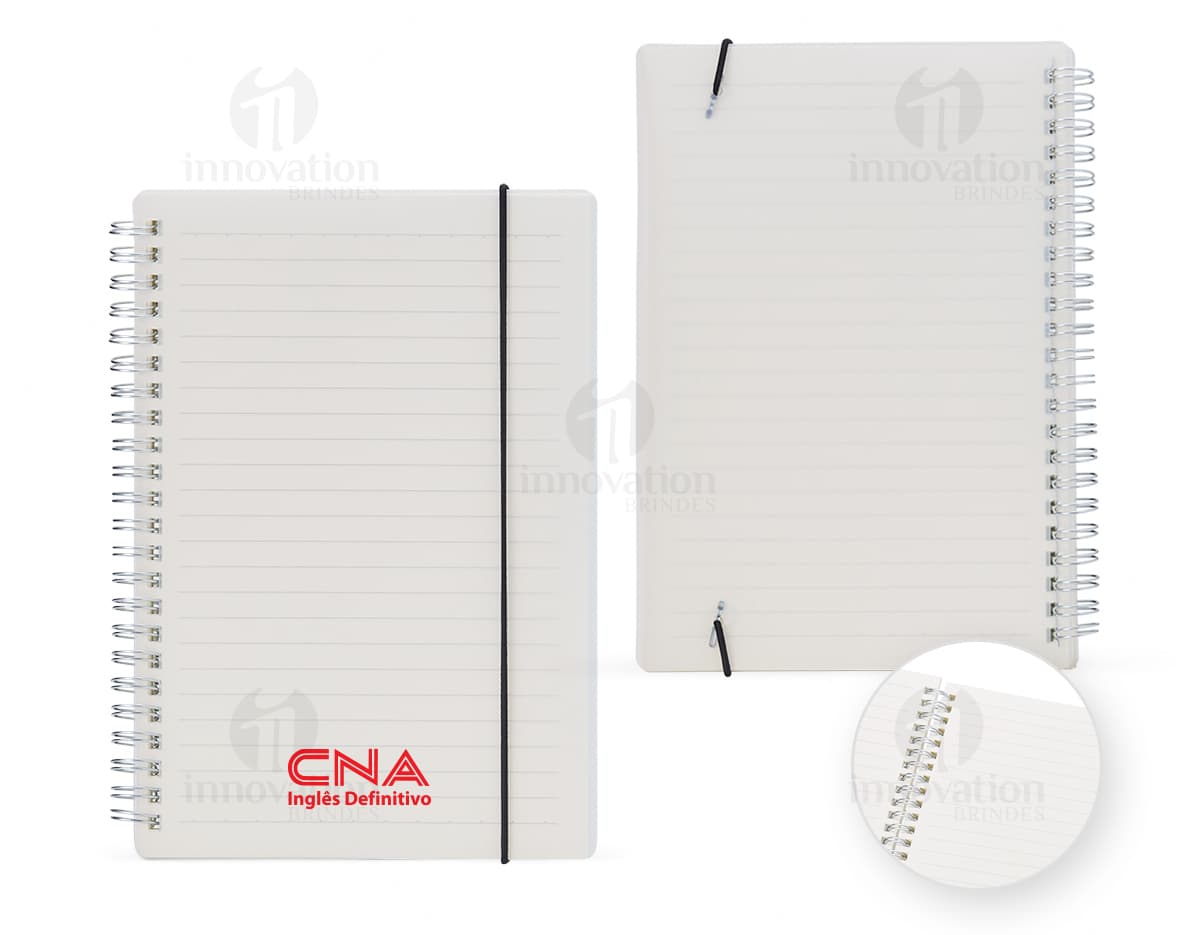 caderno a5 plástico 21x15 Personalizado