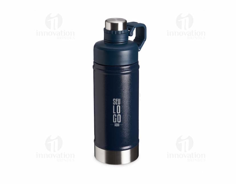 Garrafa térmica de 500ml em aço inoxidável com tampa, equipamento metálico de alta tecnologia para armazenar líquidos.