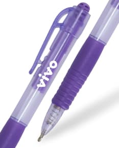 Caneta plástica azul com emborrachado, com design moderno e futurista. Textura suave, cores vibrantes e efeitos gráficos dinâmicos. Ideal para uso em escritórios, escolas e trabalhos criativos.