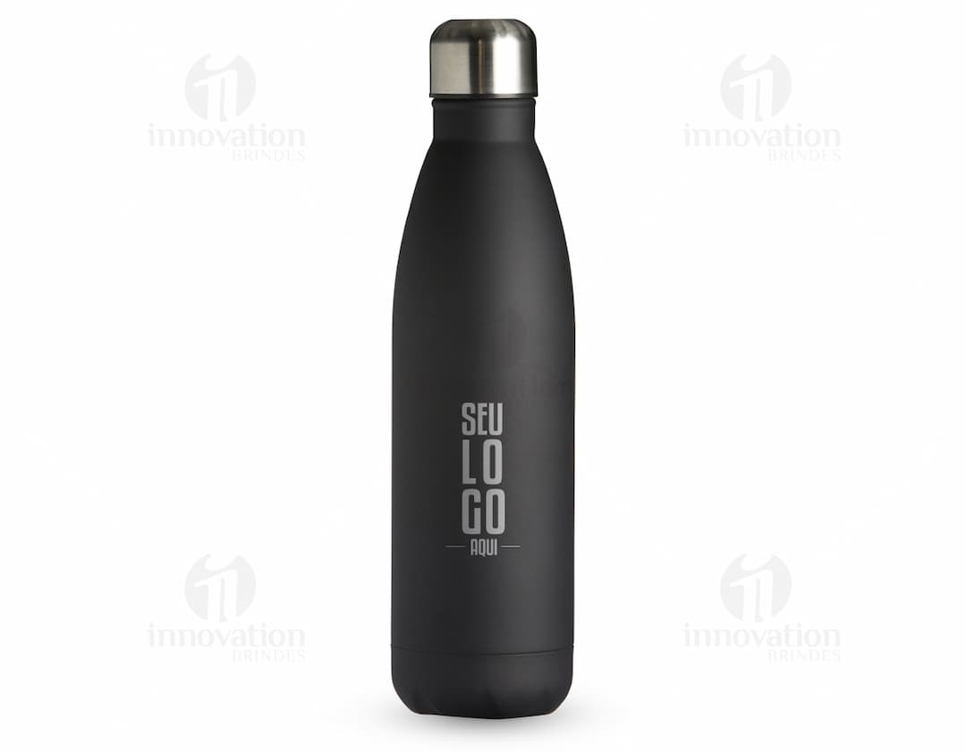 Garrafa Inox 750ml transparente, com tampa prateada. Ideal para armazenar líquidos, como água, sucos e refrigerantes. Produto de alta qualidade e resistência, perfeito para manter a bebida fresca e higiênica. Ideal para uso em viagens, práticas esportivas e no dia a dia.