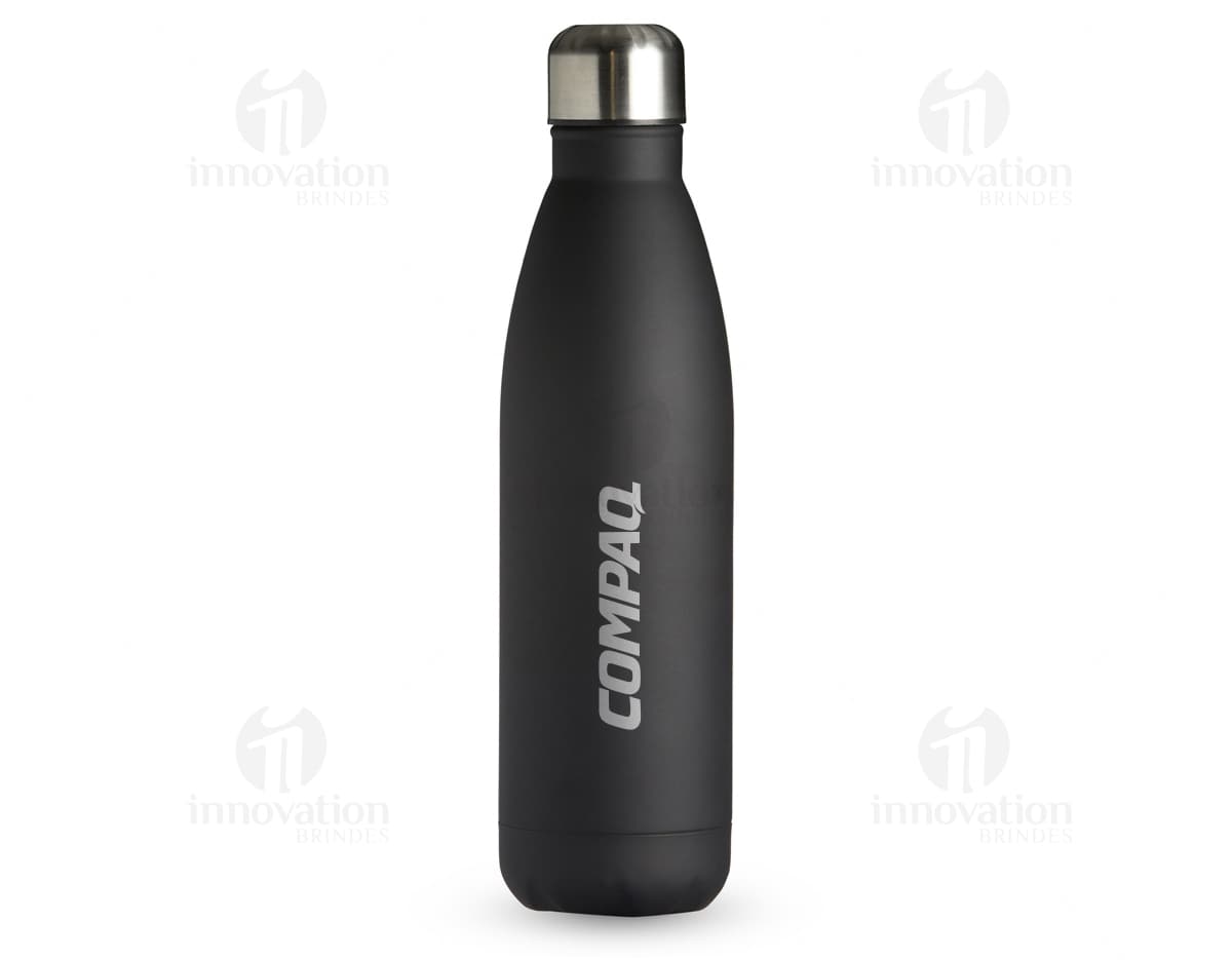 Garrafa Inox 750ml: mantenha suas bebidas favoritas sempre na temperatura ideal com esta garrafa de aço inoxidável de 750ml. Perfeita para manter a hidratação durante o dia a dia ou em atividades ao ar livre. Resistente, prática e elegante, é o brinde ideal para promover a sua marca. Garanta já a sua!