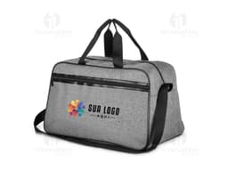 Mala desportiva de couro preto com bolso externo, alça de mão e alça de ombro, moderna e elegante, ideal para viagens e