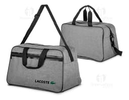 Mala desportiva de couro preto com bolso externo, alça de mão e alça de ombro, moderna e elegante, ideal para viagens e