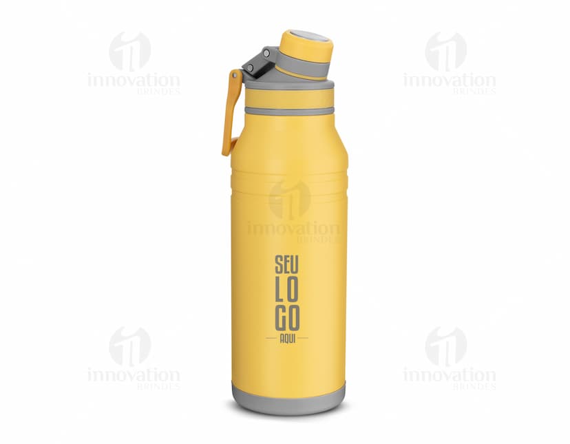 Garrafa térmica inox 1,5L com alça, ideal para armazenar líquidos de forma segura e manter a temperatura por mais tempo. Produto resistente e durável, perfeito para manter a hidratação em dia.