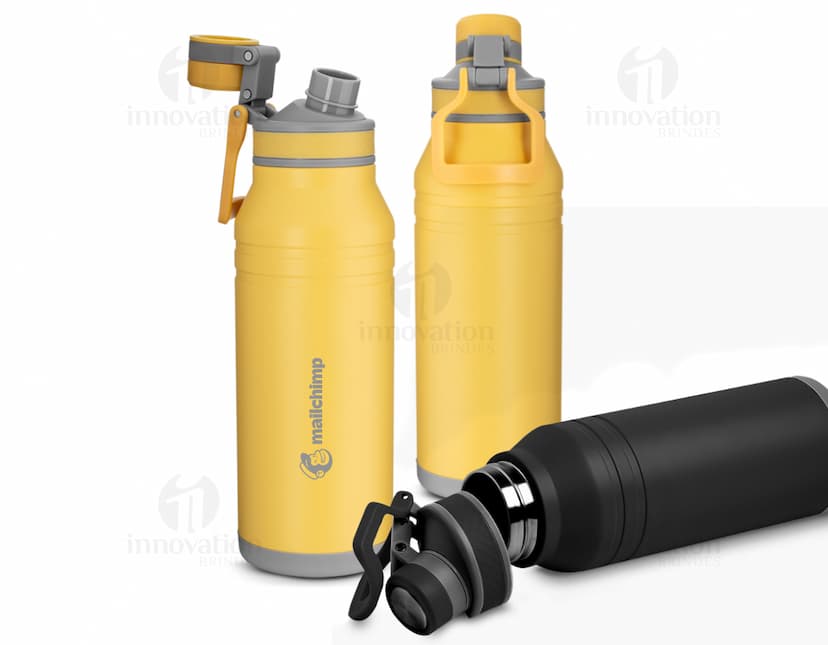 Garrafa térmica inox 1,5L com alça, ideal para armazenar líquidos de forma segura e manter a temperatura por mais tempo. Produto resistente e durável, perfeito para manter a hidratação em dia.