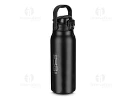 Botella térmica inox de 1,5 litros con pico, en metal plateado, con diseño moderno y seguro, perfecta para almacenar líquidos