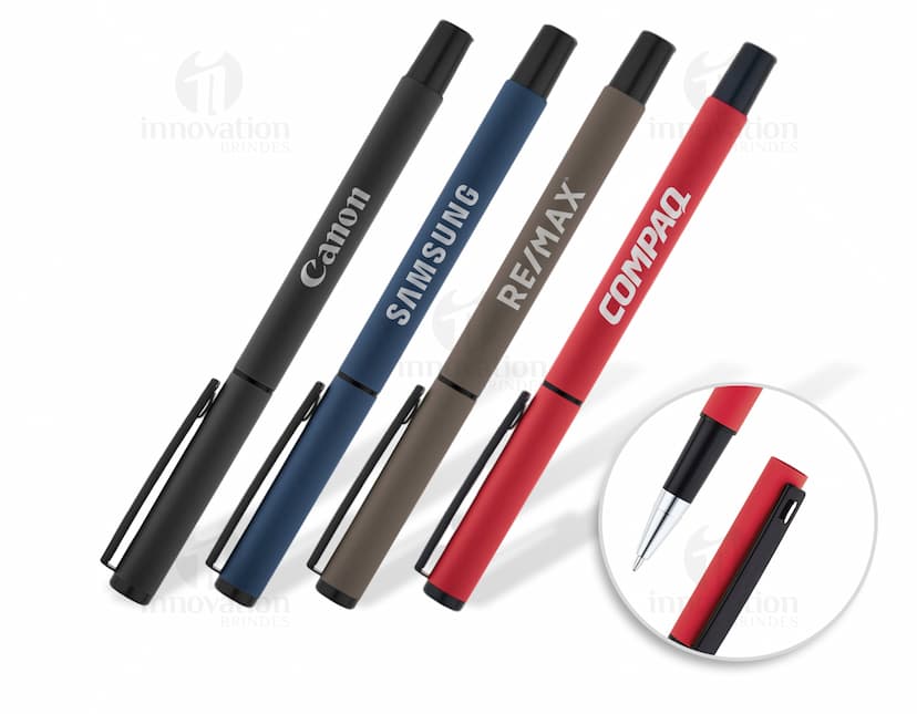 Caneta em alumínio de alta qualidade, ideal para presentear clientes e colaboradores. Personalize com sua marca e impressione com esse brinde sofisticado. Garanta já a sua!
