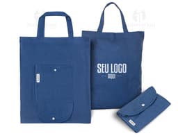 Bolsa doblega negra de cuero con asa, ideal para compras y negocios. Posee cierre de cremallera, estilo elegante y moderno.