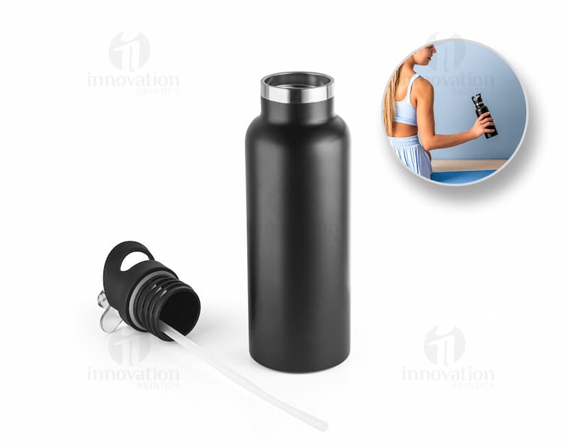A garrafa térmica de 570 ml é perfeita para manter suas bebidas quentes ou frias por mais tempo. Ideal para levar para o trabalho, academia ou viagens. Com design moderno e prático, essa garrafa é uma excelente opção de brinde personalizado. Mantenha-se sempre hidratado(a) com estilo!