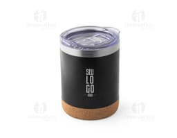 taza de viaje de 400ml hecha de metal plateado, vacía y limpia, con tapa de lata.