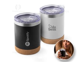 taza de viaje de 400ml hecha de metal plateado, vacía y limpia, con tapa de lata.