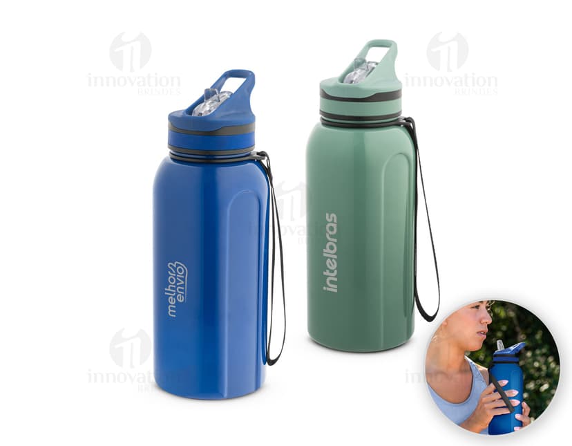 Squeeze Plástico 1200L transparente, feito de plástico, contendo líquido, com tampa, objeto clean e vazio.