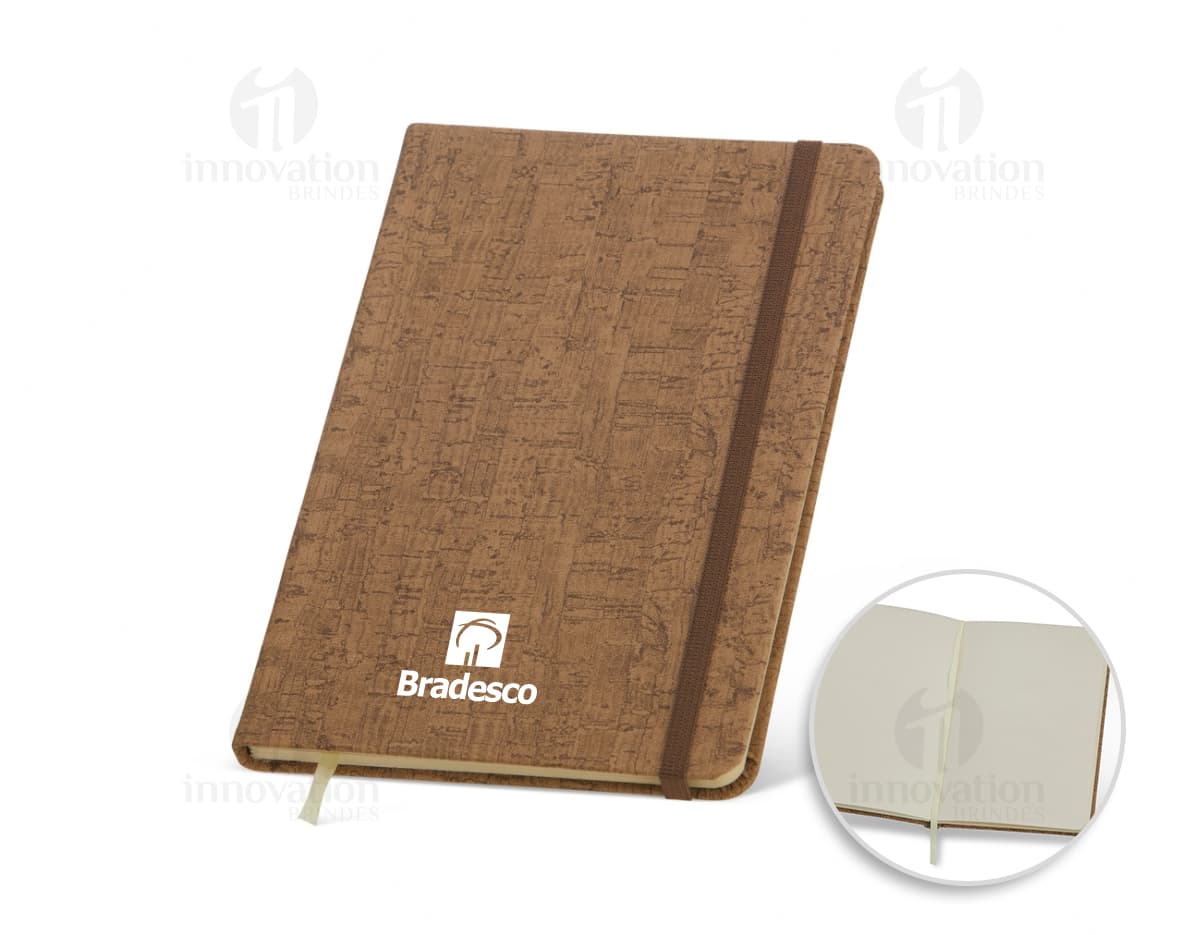 Bloco de Anotações de Cortiça 21x14 - Caderno de anotações vintage com capa de cortiça, ideal para escrita, desenhos e organizar suas tarefas diárias. Perfeito para uso no escritório, em casa ou na escola. Garanta já o seu!