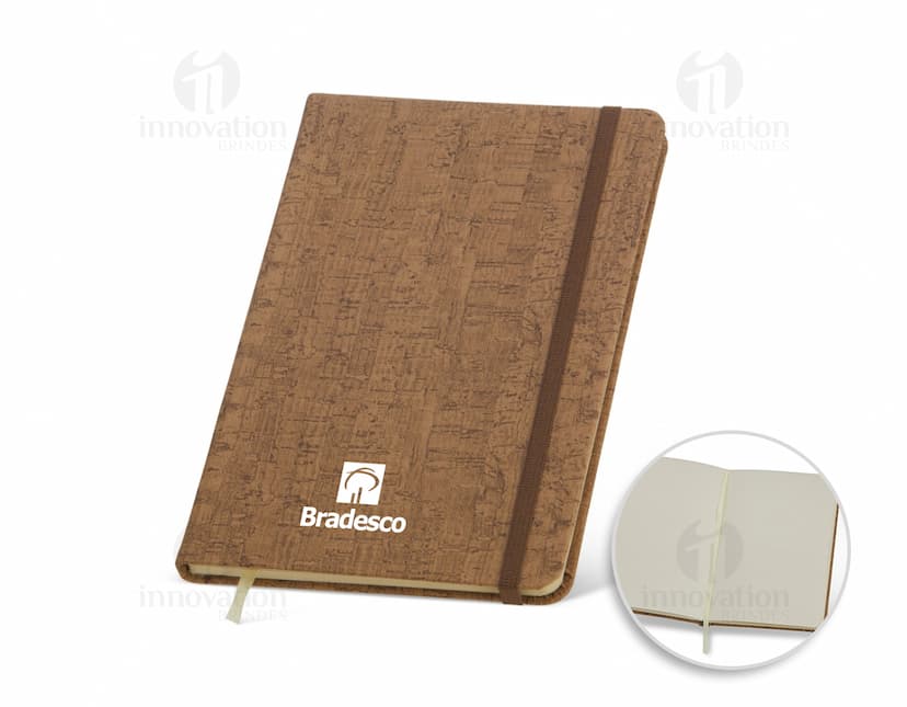 Bloco de Anotações de Cortiça 21x14 - Caderno de anotações vintage com capa de cortiça, ideal para escrita, desenhos e organizar suas tarefas diárias. Perfeito para uso no escritório, em casa ou na escola. Garanta já o seu!