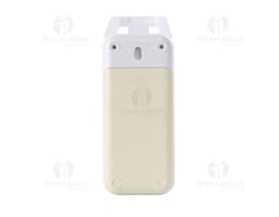 Luminária Retrátil preta e moderna, que lembra um celular. Contém botões e tela digital, feita de plástico e metal. Perfect
