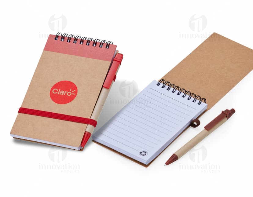 bloco de anotações ecológico com caneta Personalizado