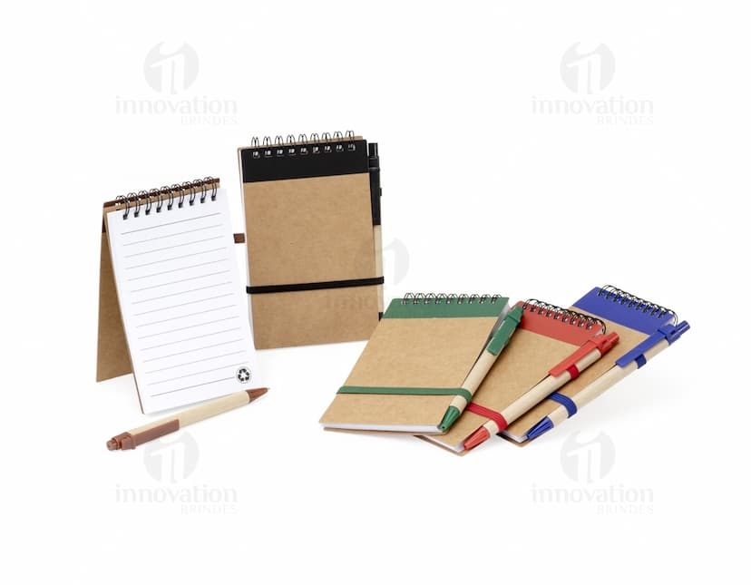 bloco de anotações ecológico com caneta Personalizado