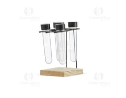 Kit Porta Temperos em vidro transparente com tampa de metal e diversos recipientes para armazenar condimentos. Inclui garrafa