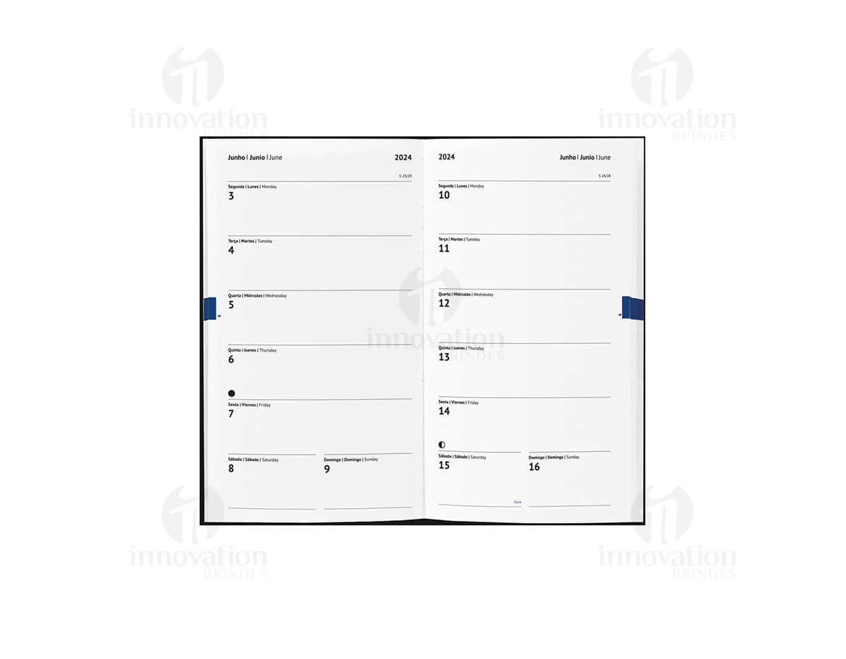 Agenda 2024 - Organize sua rotina com estilo e praticidade. Feita em couro sintético de alta qualidade, esta agenda é perfeita para manter suas tarefas e compromissos sempre em ordem. Ideal para uso profissional ou pessoal. Não deixe de garantir a sua!