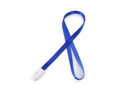 Cordão para Crachá Poliéster com design moderno e colorido, com linhas curvas e onduladas em um padrão artístico e abstrato.