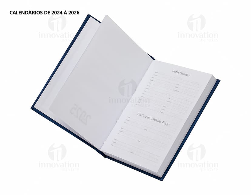 Agenda 2024 emborrachada - Organize seus compromissos com estilo e praticidade! Com design moderno e espaçoso, este caderno é ideal para o dia a dia no escritório, na escola ou em casa. Nunca mais perca uma data importante. Adquira já a sua!