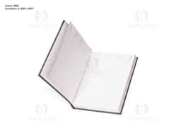 2025 blue rubberized planner with an elastic closure.