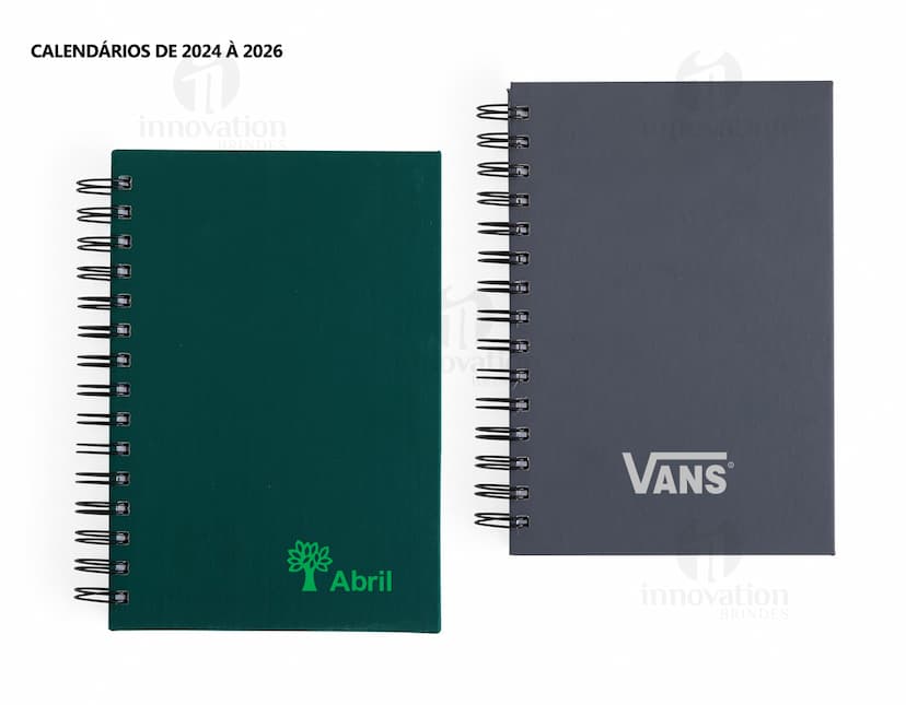 Agenda 2024 emborrachada com design elegante e resistente. Ideal para organizar sua rotina com estilo e praticidade. Adquira já a sua!