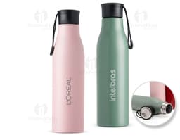 Garrafa Inox 800ml - Mantenha-se hidratado com estilo e praticidade! Ideal para bebidas saudáveis, essa garrafa transparente
