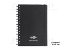 Black Planner Notebook with blank pages and a colorful page marker.