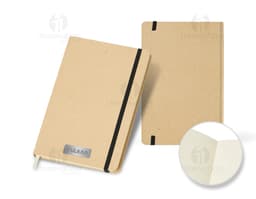 Cuaderno kraft sin pautas con elástico, ideal para anotaciones y recordatorios. Posee tapa de cartón kraft, hojas en blanco y
