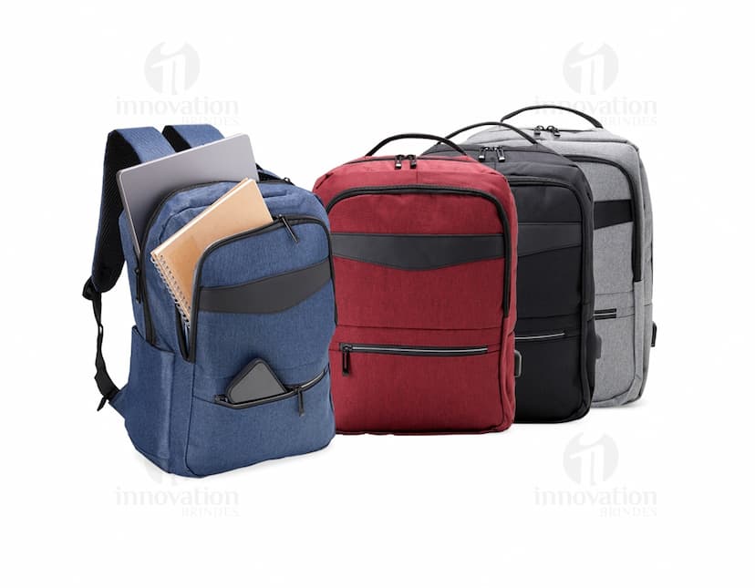 Mochila preta de nylon com capacidade de 22L, possui suporte USB embutido. Possui alça, zíper, bolso de armazenamento e design moderno. Ideal para viagens, negócios ou uso casual. Elegante, resistente e prática.