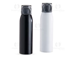 Garrafa Inox 650ml na cor prata, com tampa de rosca e design moderno.