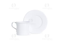 Xícara 100ml com Pires em Alumínio.