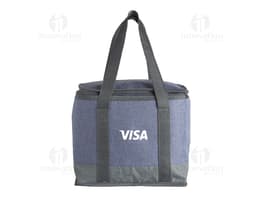 Bolsa Térmica de 12 Litros en color azul, con asa para transporte y cremallera en la parte superior. La bolsa está cerrada y