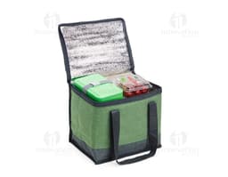 Bolsa Térmica de 12 Litros en color azul, con asa para transporte y cremallera en la parte superior. La bolsa está cerrada y
