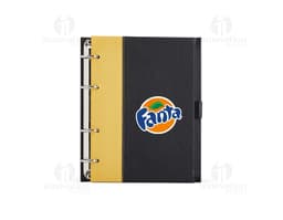 Caderno Fichário de Couro Sintético com capa protetora, folhas em branco, design vintage em couro sintético marrom. Ideal