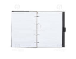 Caderno Fichário de Couro Sintético com capa protetora, folhas em branco, design vintage em couro sintético marrom. Ideal
