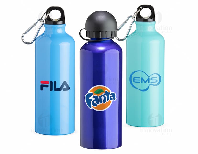 Garrafa de alumínio 500ml com mosquetão, ideal para armazenar líquidos. Feita em material resistente e de alta qualidade, com design prático e clean. Perfeita para manter a hidratação em dia, seja em casa, na academia ou em passeios ao ar livre.