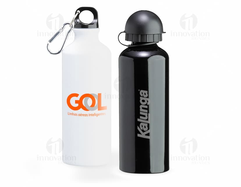 Garrafa de alumínio 500ml com mosquetão, ideal para armazenar líquidos. Feita em material resistente e de alta qualidade, com design prático e clean. Perfeita para manter a hidratação em dia, seja em casa, na academia ou em passeios ao ar livre.