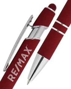 Caneta Metal Touch na cor prateada com ponta touch screen.