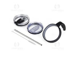 Caneca Térmica Inox 800ml com tampa de rosca e alça resistente.