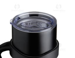 Caneca Térmica Inox 800ml com tampa de rosca e alça resistente.