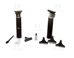 Silhueta de uma máquina de cortar cabelo com corpo de alumínio, ícone preto de design moderno.