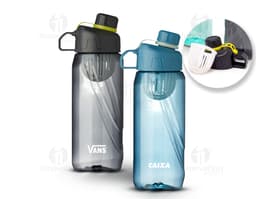 Squeeze plástico de 800ml para líquidos. Embalagem transparente, clean e saudável. Ideal para hidratação e cuidados de