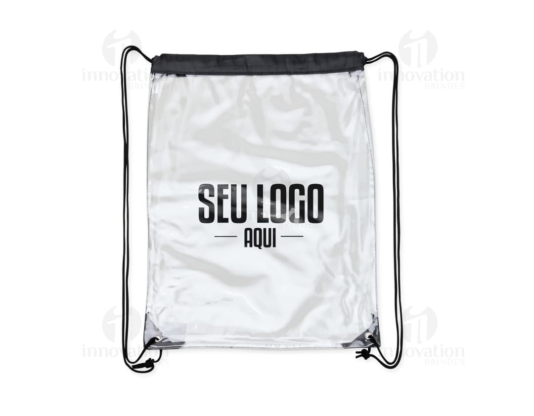 Mochila saco em PVC para brindes promocionais. Ideal para carregar seus pertences com estilo e praticidade. Resistente e versátil, perfeita para guardar objetos de forma segura. Aproveite a promoção e garanta a sua!