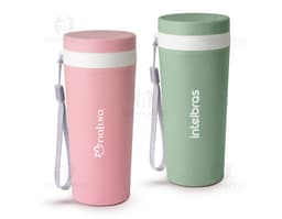 Copo de fibra de bambu 350ml, ideal para se manter saudável e sustentável. Feito de material reciclável, leve e resistente