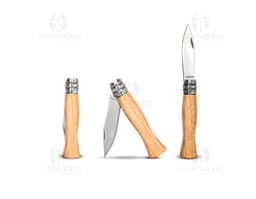 A knife made of stainless steel with a wooden handle, ideal for those seeking quality and practicality in a cutting tool.