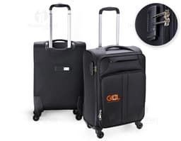 Maleta de viaje de 48 litros en cuero negro, moderna y elegante, ideal para viajes de negocios. Incluye asa de mano