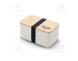Marmita dupla de fibra de trigo para refeições saudáveis e práticas. Ideal para levar sua comida para o trabalho, escola ou